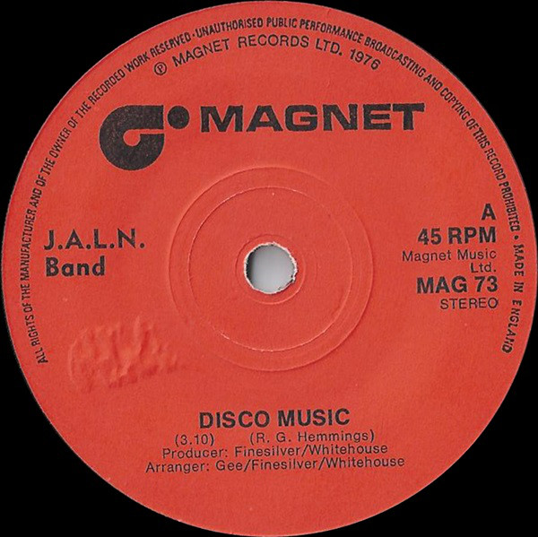 J.A.L.N. Band - Disco Music - Used Vinyl Record 7" image 1