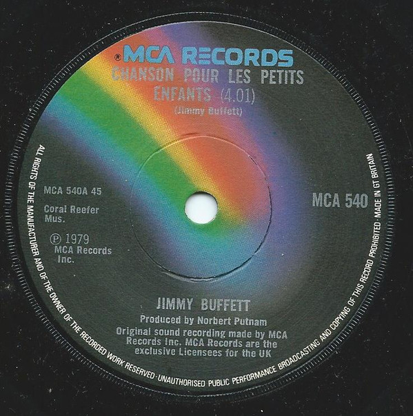 Jimmy Buffett - Chanson Pour Les Petits Enfants - Used Vinyl Record 7" image 1