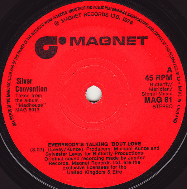 Silver Convention - Everybody's Talking 'Bout Love - Used Vinyl Record image 1