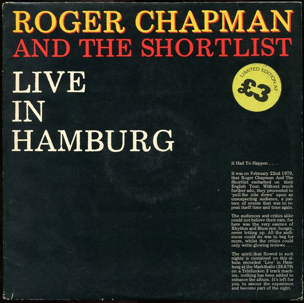 Roger Chapman - Live In Hamburg - Used Vinyl Record image 1