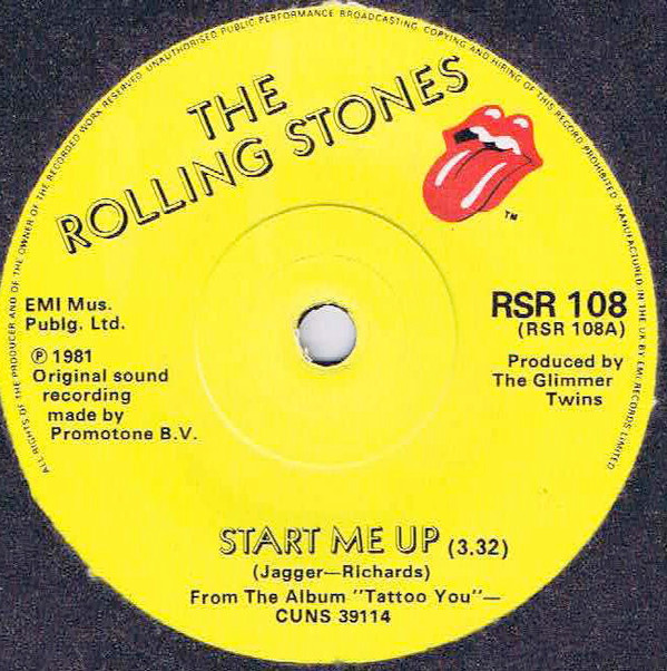 Rolling Stones - Start Me Up - Used Vinyl Record 7" image 1