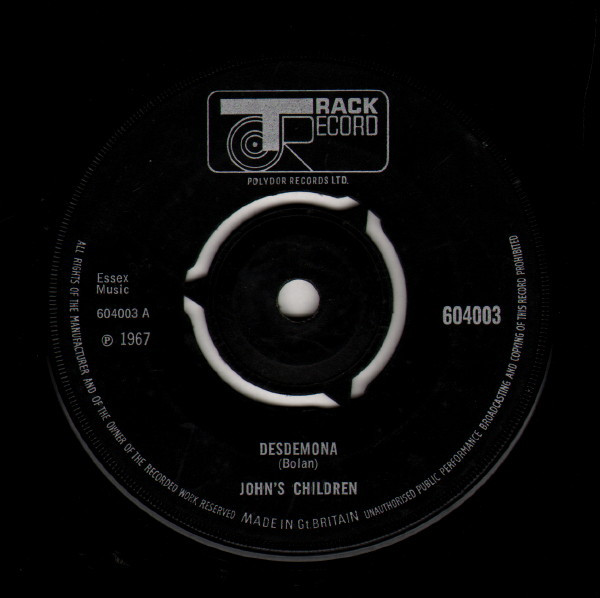 John's Children - Desdemona - Used Vinyl Record 7" image 1