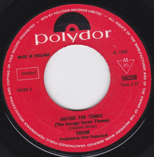 Cream - Anyone For Tennis (The Savage Seven Theme) - Used Vinyl Recor image 1