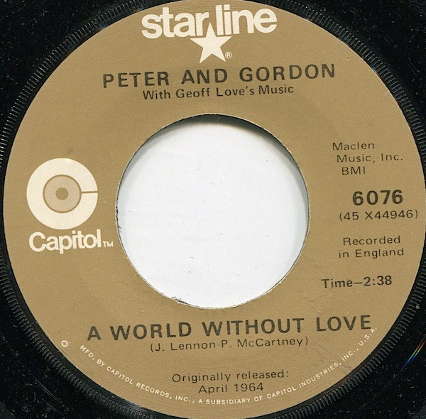 Peter & Gordon - A World Without Love / Nobody I Know - Used Vinyl Rec image 1