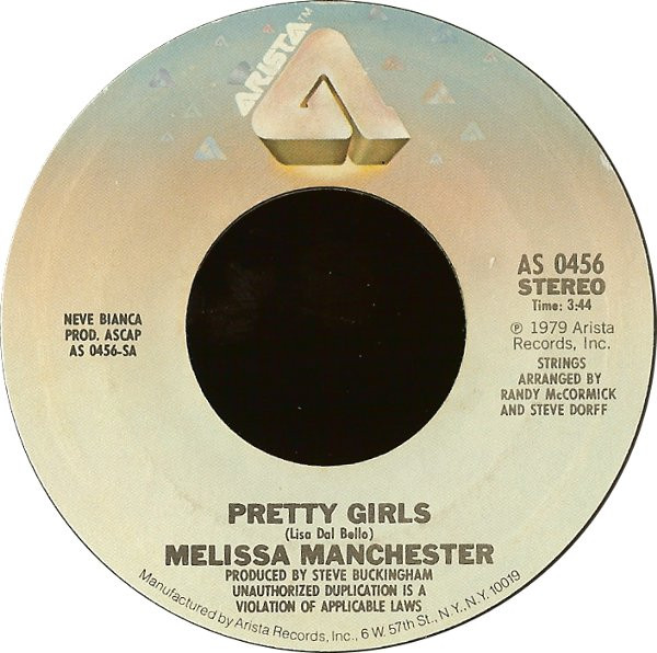 Melissa Manchester - Pretty Girls - Used Vinyl Record 7" image 1