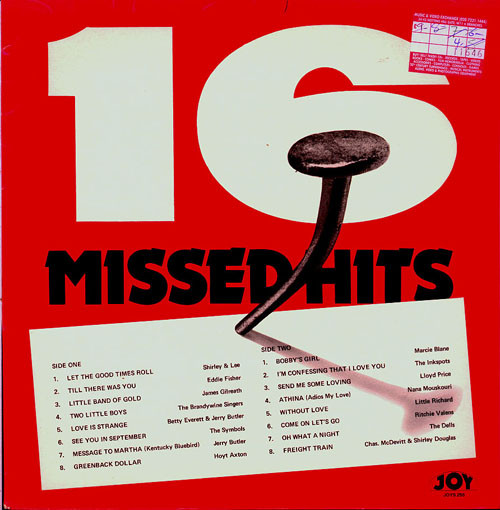 Various - 16 Missed Hits Of The 50s And 60s - Used Vinyl Record image 1