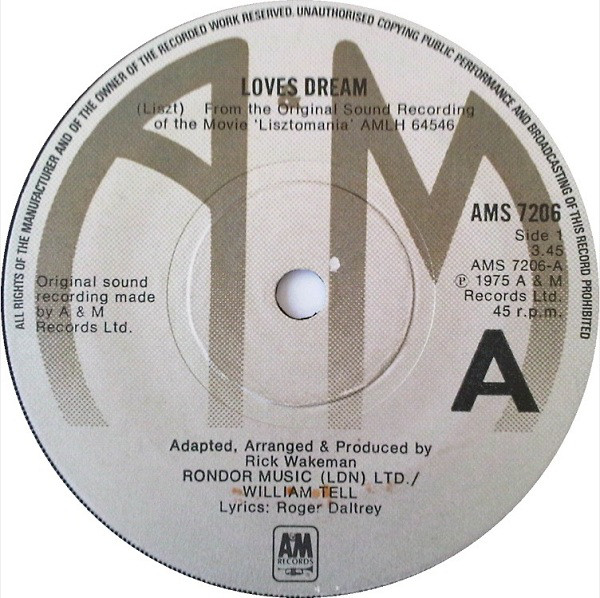 Roger Daltrey - Loves Dream - Used Vinyl Record 7" image 1