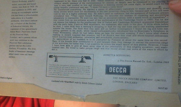 Gerard Hoffnung - Hoffnung At The Oxford Union - Used Vinyl Record image 1