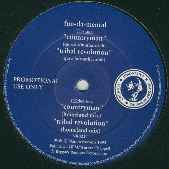 Fun-Da-Mental - Countryman / Tribal Revolution - Used Vinyl R image 1