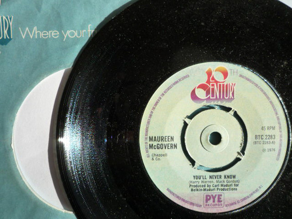 Maureen McGovern - You'll Never Know - Used Vinyl Record 7" image 1