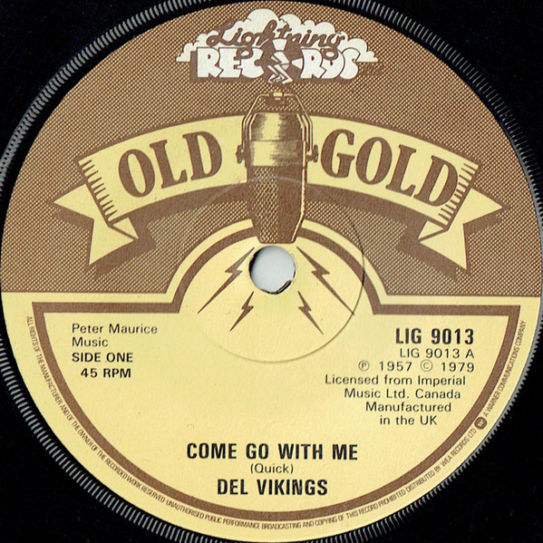 Dell-Vikings - Come Go With Me - Used Vinyl Record 7" image 1