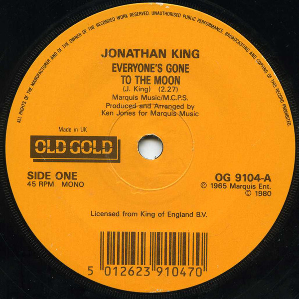 Jonathan King - Everyone's Gone To The Moon / Summer's Coming - Used image 1