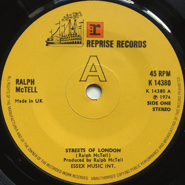 Ralph McTell - Streets Of London - Used Vinyl Record 7" image 1