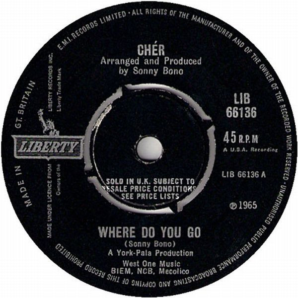 Cher - Where Do You Go - Used Vinyl Record 7" image 1