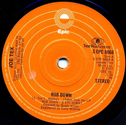 Joe Tex - Rub Down - Used Vinyl Record 7" image 1