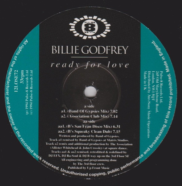 Billie Godfrey - Ready For Love - Used Vinyl Record 12" image 1