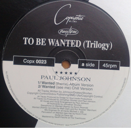 Paul Johnson - To Be Wanted (Trilogy) - Used Vinyl Record 12" image 1