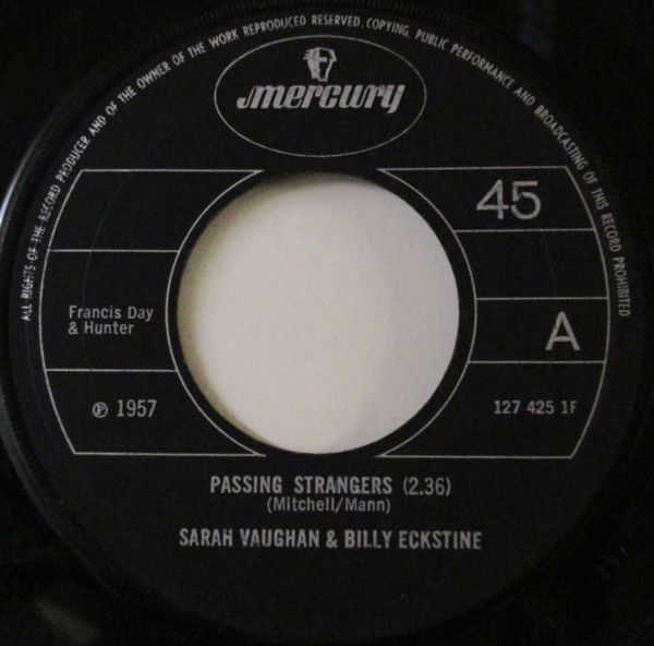 Sarah Vaughan - Passing Strangers - Used Vinyl Record 7 image 1