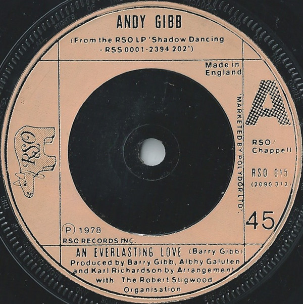 Andy Gibb - An Everlasting Love - Used Vinyl Record 7" image 1