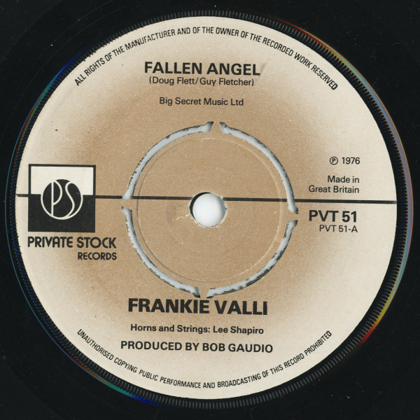 Frankie Valli - Fallen Angel - Used Vinyl Record 7" image 1