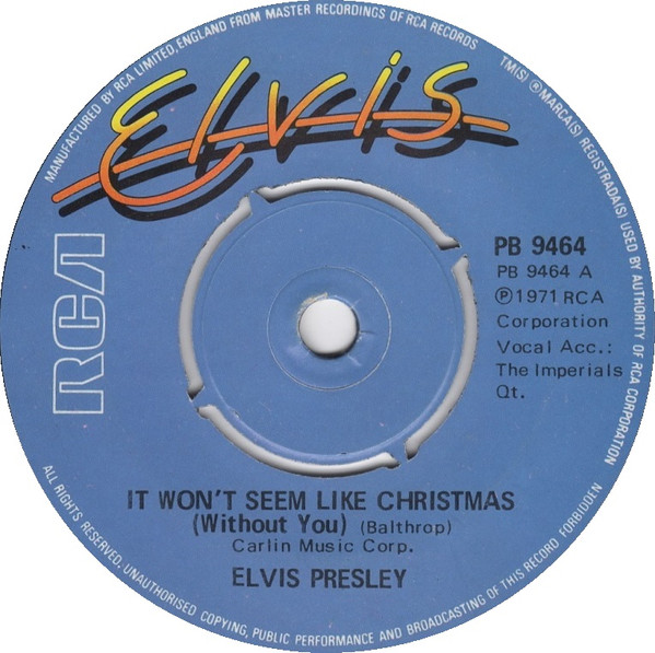Elvis Presley - It Won't Seem Like Christmas (Without You) - Used Viny image 1