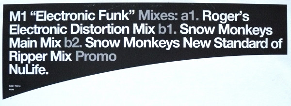 M1 - Electronic Funk - Used Vinyl Record 12" image 1