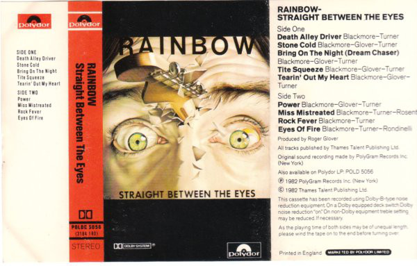 Rainbow - Straight Between The Eyes - Used Cassette image 1