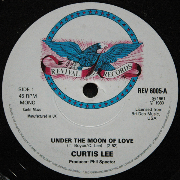 Curtis Lee - Under The Moon Of Love - Used Vinyl Record 7" image 1