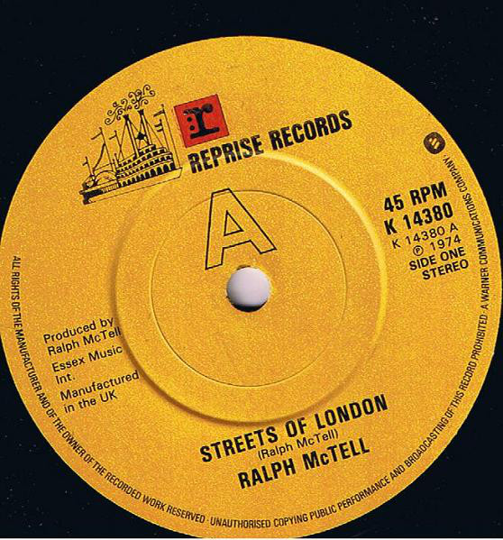Ralph McTell - Streets Of London - Used Vinyl Record 7" image 1