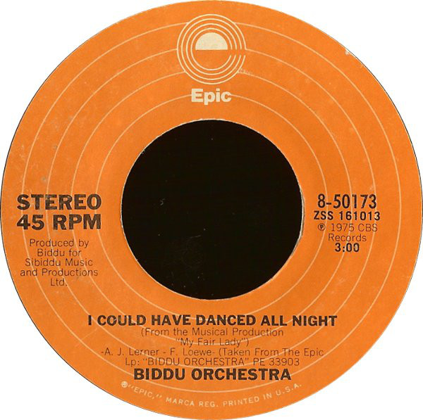 Biddu Orchestra - I Could Have Danced All Night - Used Vinyl Record 7 image 1