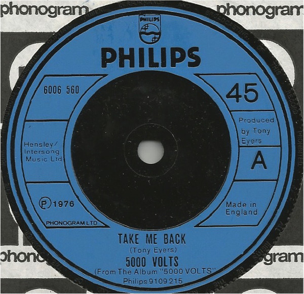 5000 Volts - Take Me Back - Used Vinyl Record 7"
