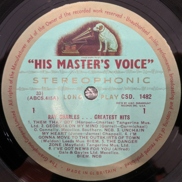 Ray Charles - Greatest Hits - Used Vinyl Record image 1