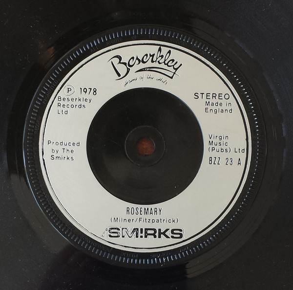 Smirks - Rosemary - Used Vinyl Record 7" image 1
