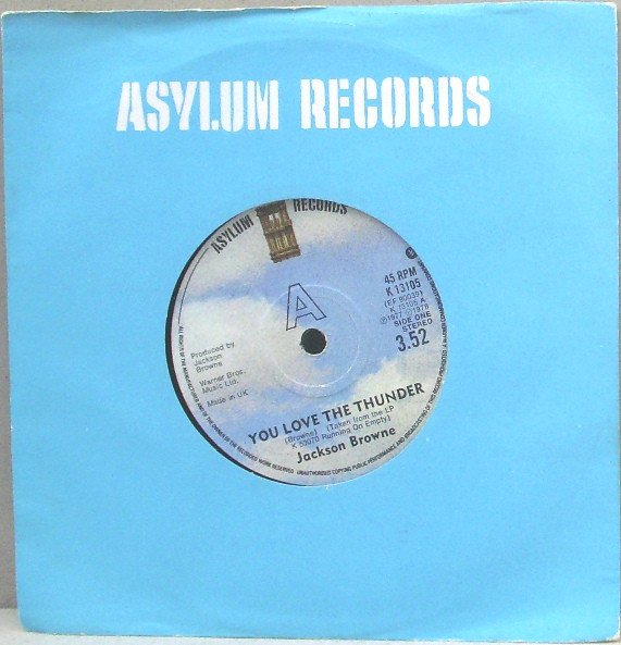 Jackson Browne - You Love The Thunder - Used Vinyl Record 7" image 1