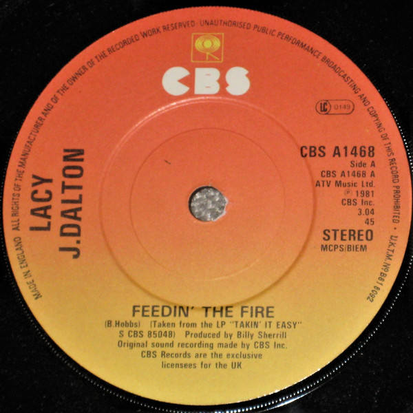 Lacy J. Dalton - Feedin' The Fire - Used Vinyl Record 7" image 1