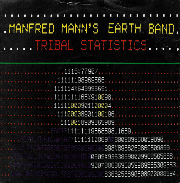 Manfred Mann's Earth - Tribal Statistics - Used Vinyl Record 7" image 1