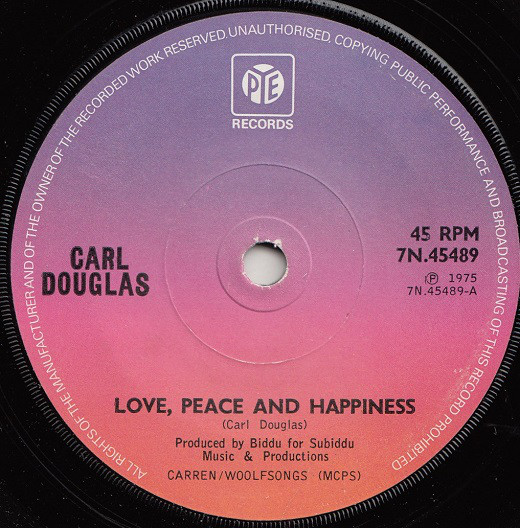 Carl Douglas - Love, Peace And Happiness - Used Vinyl Record 7" image 1