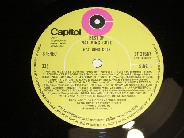 Nat King Cole - Best Of  Vol. 2 - Used Vinyl Record image 1