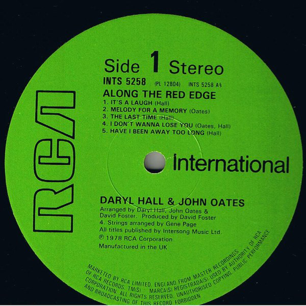 Daryl Hall & John Oa - Along The Red Ledge - Used Vinyl Record image 1