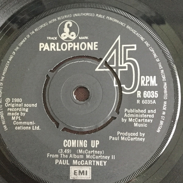 Paul McCartney - Coming Up - Used Vinyl Record 7" image 1