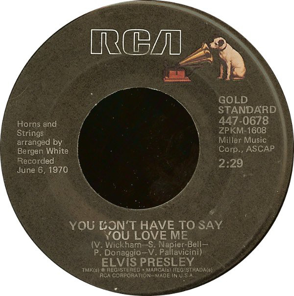 Elvis Presley - You Don't Have To Say You Love Me / Patch It Up - Used image 1
