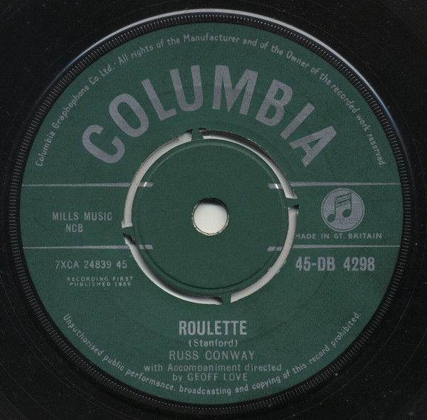 Russ Conway - Roulette - Used Vinyl Record 7" image 1