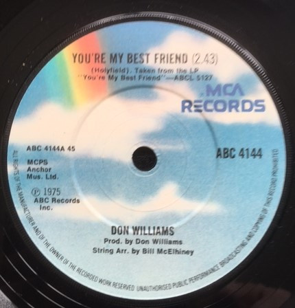 Don Williams - You're My Best Friend - Used Vinyl Record 7" image 1