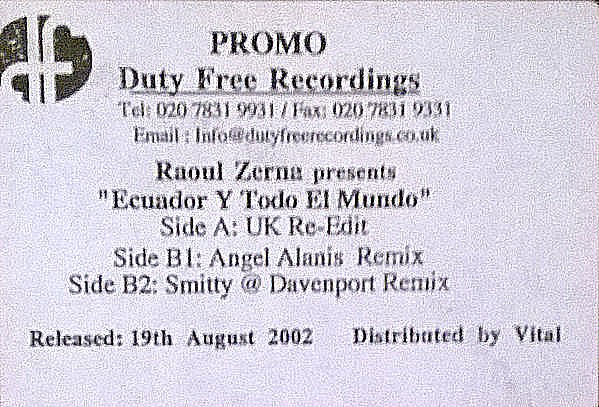 Raoul Zerna - Ecuador Y Todo El Mundo - Used Vinyl Record 12" image 1