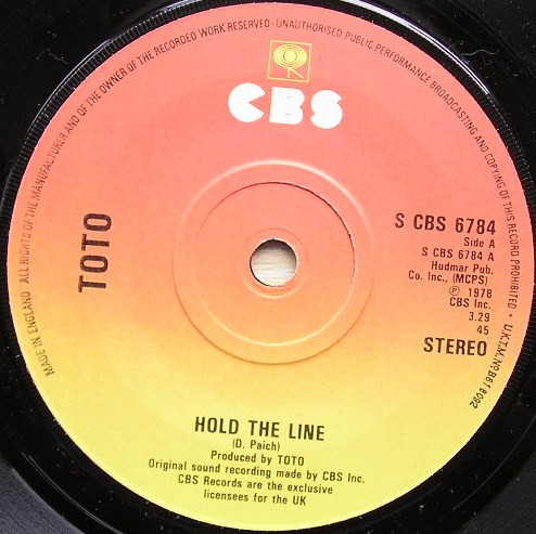 Toto - Hold The Line - Used Vinyl Record 7" image 1