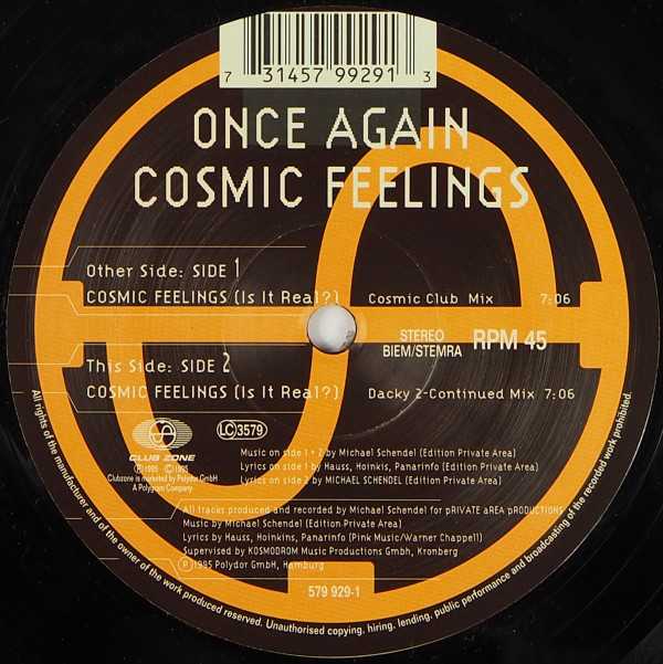 Once Again - Cosmic Feelings (Is It Real ?) - Used Vinyl Record 12" image 1