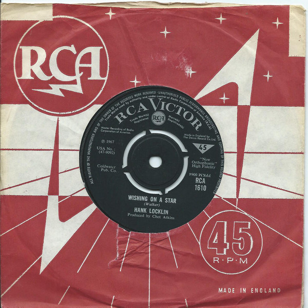 Hank Locklin - Wishing On A Star - Used Vinyl Record 7" image 1