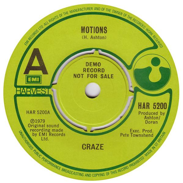 Craze - Motions - Used Vinyl Record 7" image 1