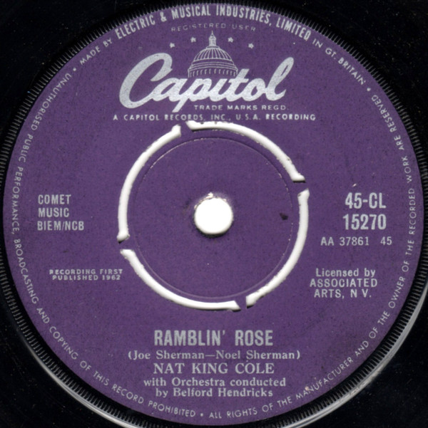 Nat King Cole - Ramblin' Rose / The Good Times - Used Vinyl Record 7" image 1