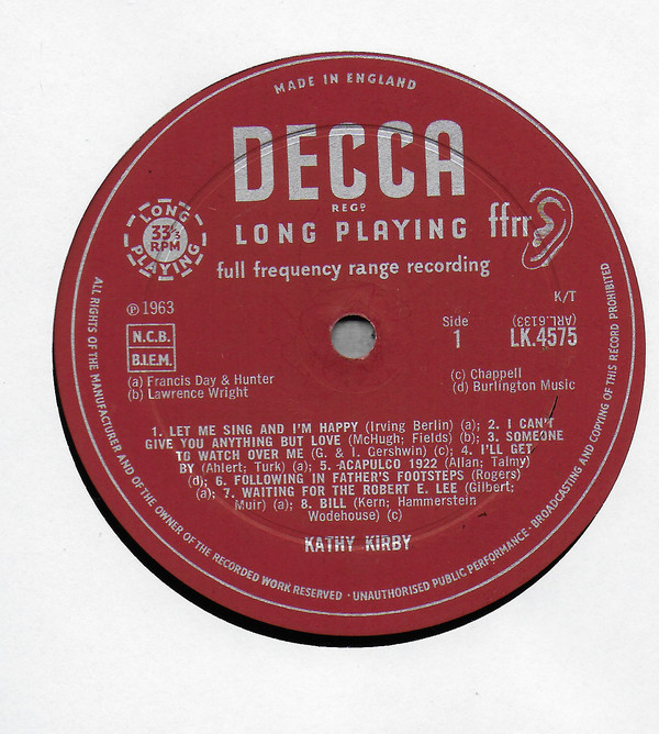 Kathy Kirby - Sings 16 Hits From Stars And Garters - Used Vinyl Record image 1